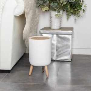 Royal's 8L Modern Nordic Trash Bin with Push Mechanism & Elevated Legs