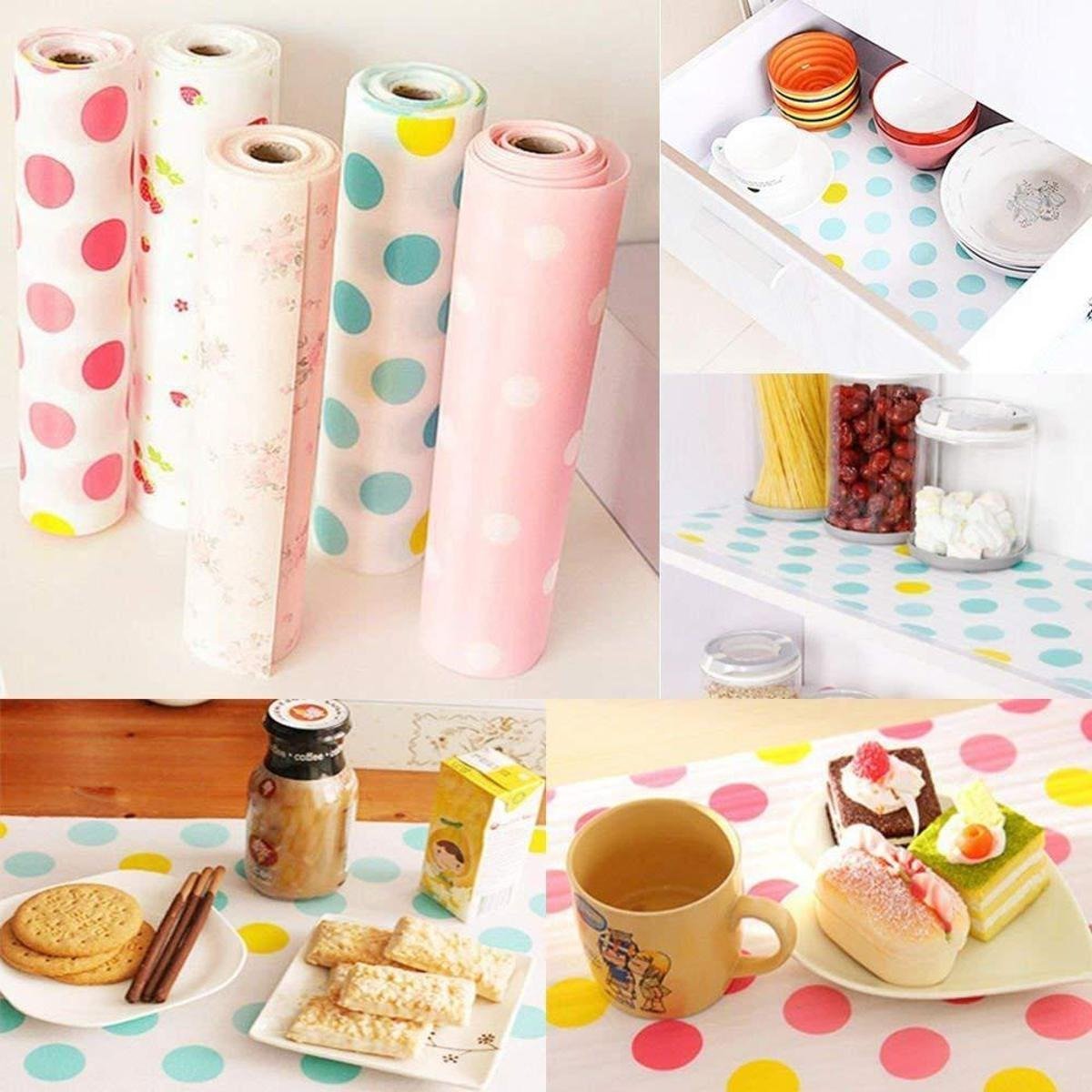 Kitchen Anti-Slip Foam Drawer Mat | Waterproof Cushion Sheet For Cupboards, Refrigerators & Tables - Size 45*150 cm | Random Colour - Image 4
