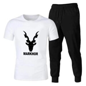 Premium Micro Men’s Tracksuit Markhor Print Comfortable Sportswear For Gym Workout Training And Daily Wear