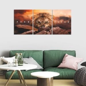 set of 3 Motivational sticky canvas frames for wall decore / sticky phototiles for office and home workplace