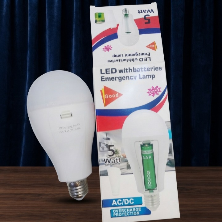 5 Watt - Emergency LED Bulb With Batteries - Lighting Product Designed For Illumination And Daily Lighting Routine - Image 2