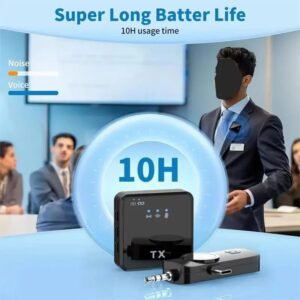 F11 Dual Wireless Lavalier Microphone System with 3-in-1 Universal Receiver