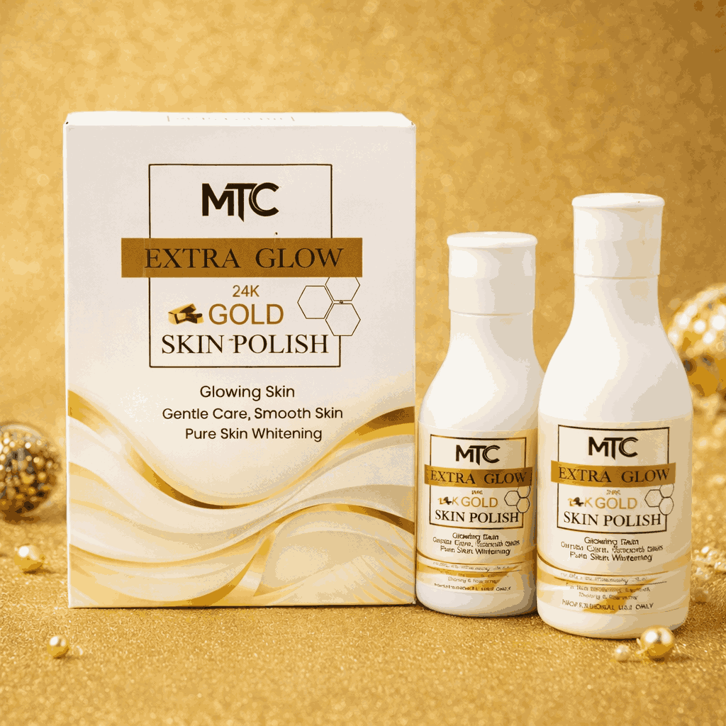 MTC International Extra Glow 24K Gold Skin Polish Kit – Professional Face & Body Brightening System - Image 2