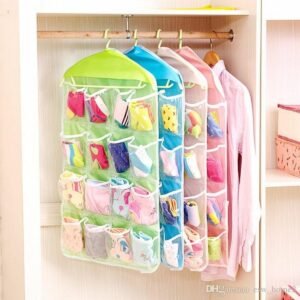 16-Pocket Multifunction Hanging Storage Bag | Door & Wall Mounted Closet Organizer | Random Colour