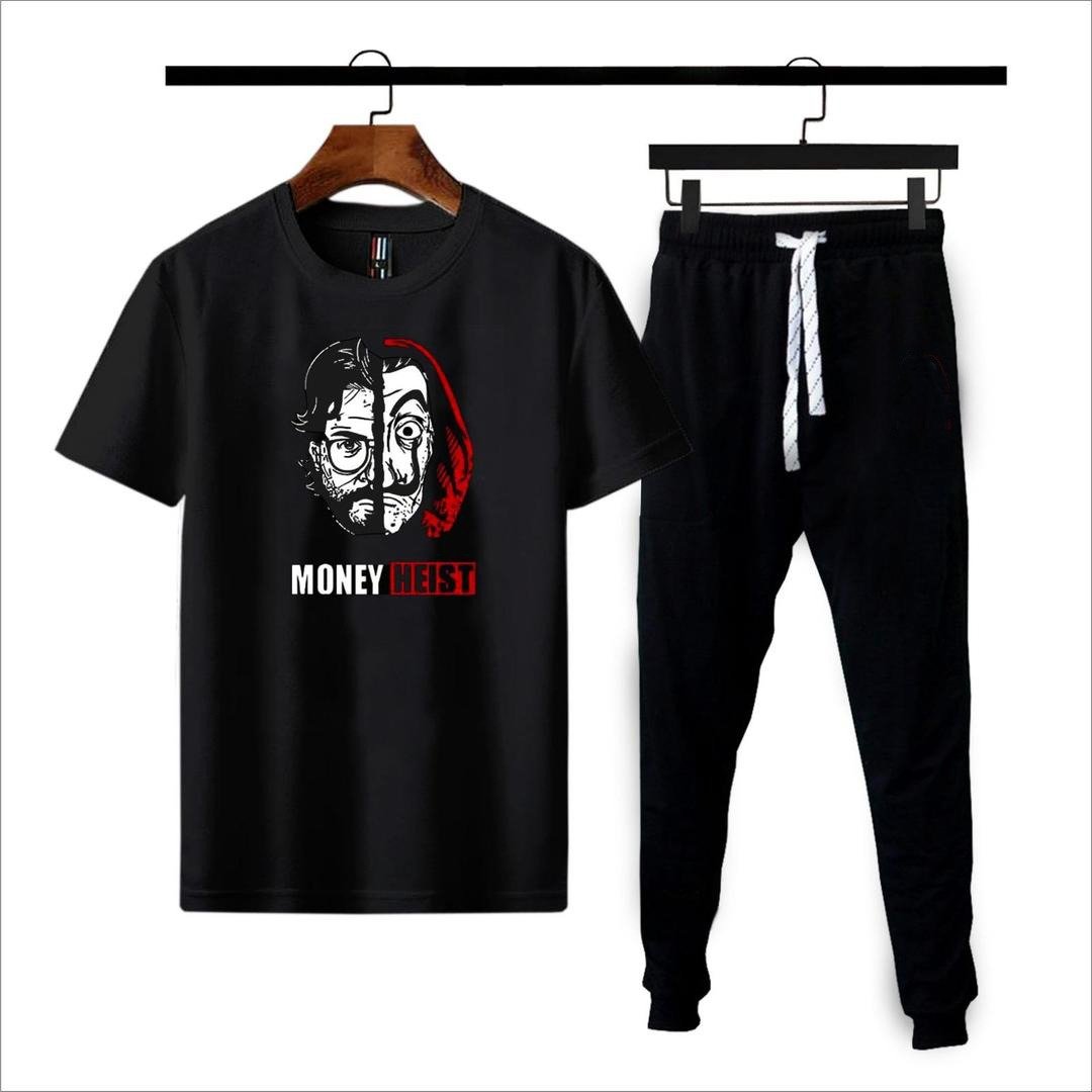 Premium Micro Men’s Tracksuit Money Heist Print – Comfortable Sportswear | Gym & Workout Suit - Image 2