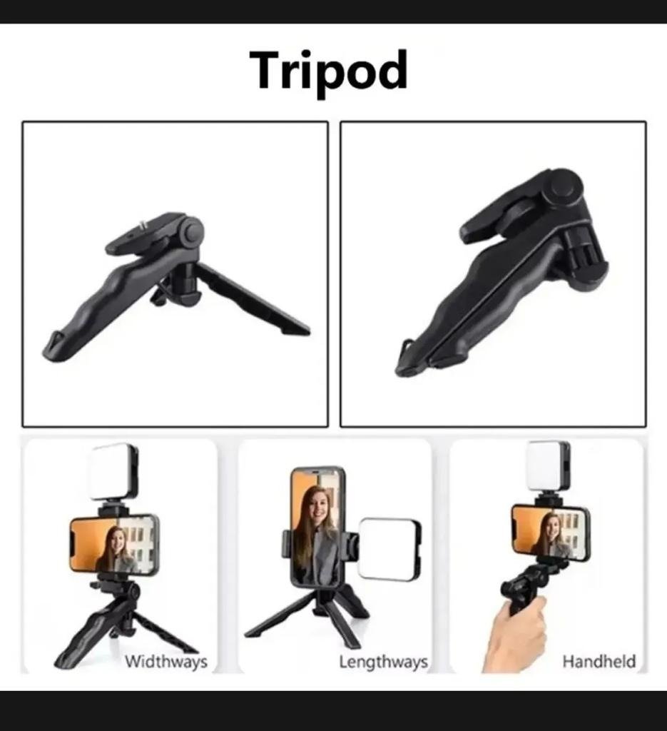 AY-49 Vlogger Kit | Microphone, LED Fill Light, Mini Tripod & Mobile Holder with Remote – Complete Video Making Set for Vlogging With Bluetooth Remote - Image 4