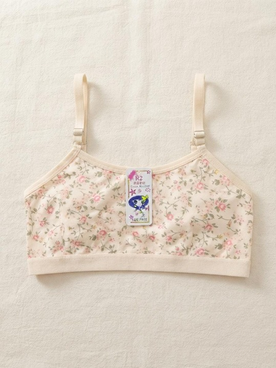 Summer Stuff Soft Printed Cotton Lawn Teenagers Bra – Beige - Image 4