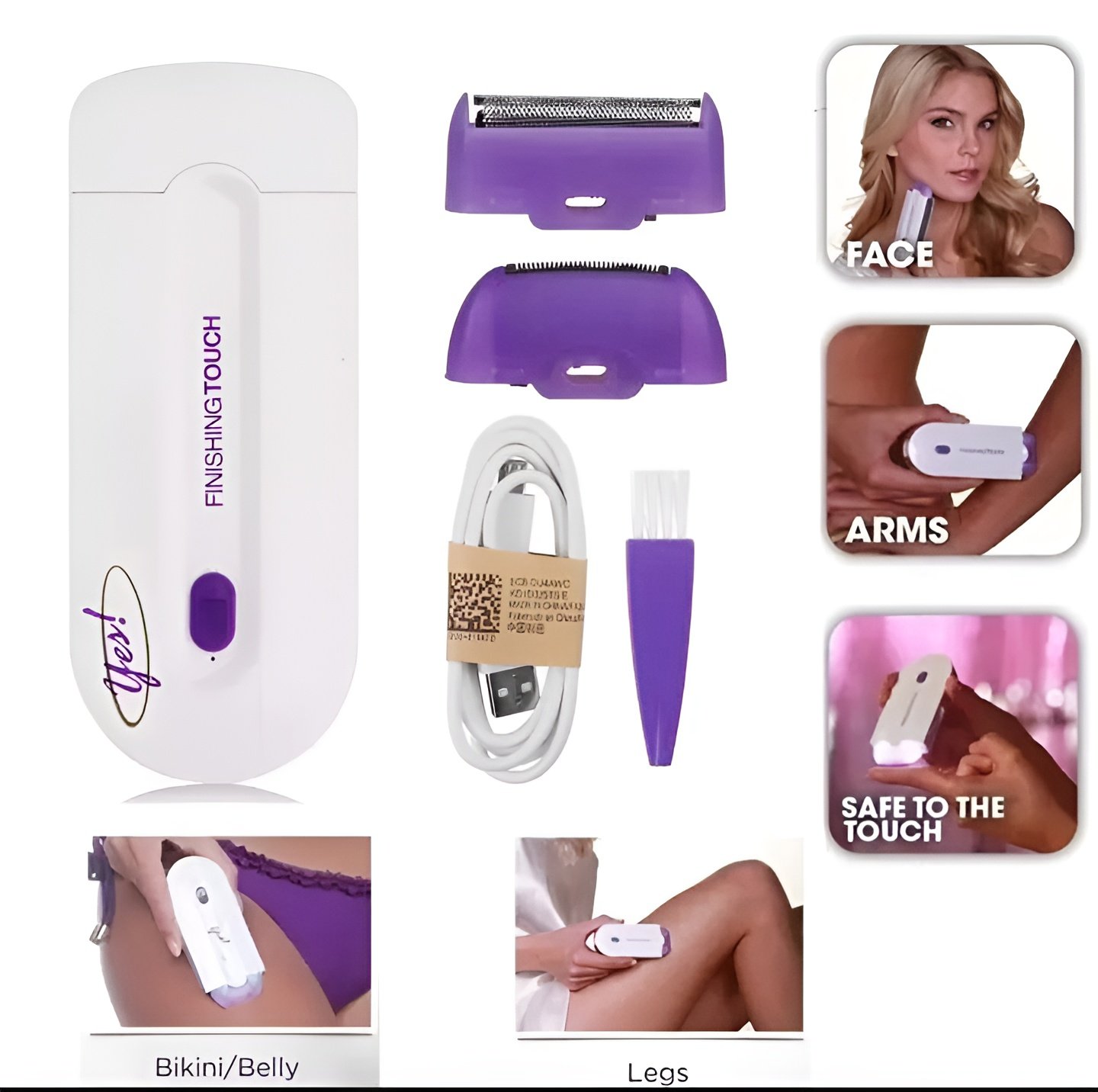 Women’s Electric Hair Remover with Advanced Sensa-Light Technology & Built-in LED Light | Safe & Painless Shaver for Face, Arms, Armpits, Legs & Full Body | Portable Lipstick-Design Razor, Washable Head, Gentle on Skin, Battery Operated - Image 4
