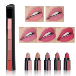 5 In 1 Lipstick - 5 Steps Matte Lipsticks - Cosmetic Product Designed For Lip Care And Daily Makeup Routine (Random Color)
