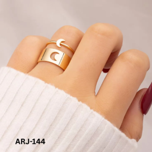 ARJ-144 Moon Couple Rings Adjustable Matching Rings For Couples Elegant Design And Daily Wear