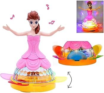 Princess Dancing Doll Toy with 3D Lights, Music & Rotating Movement – Musical LED Doll for Kids - Image 2