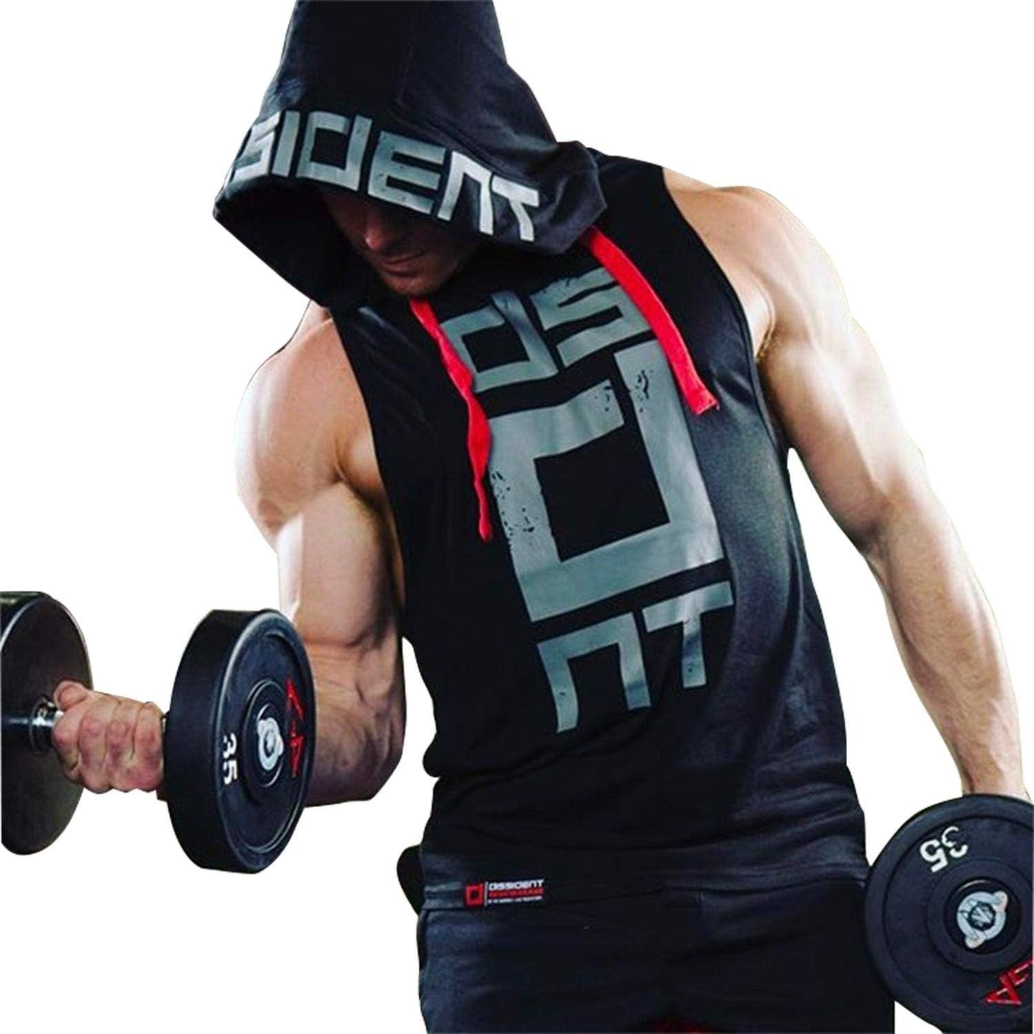 Black Gym Sleeveless Hood Tracksuit - Black Gym Sleeveless Hood Summer Tracksuit - Ready to Wear 2-Piece Set | Men's Sports & Jogging Wear - Image 2
