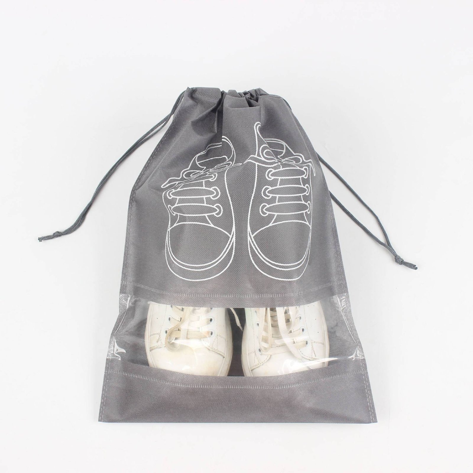 Shoe Bags For Travel Dust Proof Storage Organizer With Clear Window Non Woven Packing Pouch Size 12.5x16.5 - Image 4