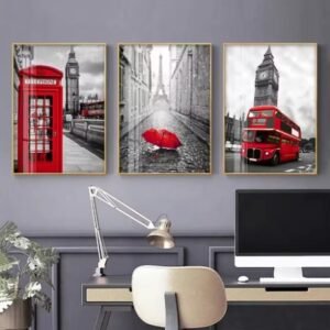 Decoration home decoration item 3 pcs iSLAMIC fRAME board wall decor photo on wall PHOTO TILE canvas art decor for home easy set up with both side tape