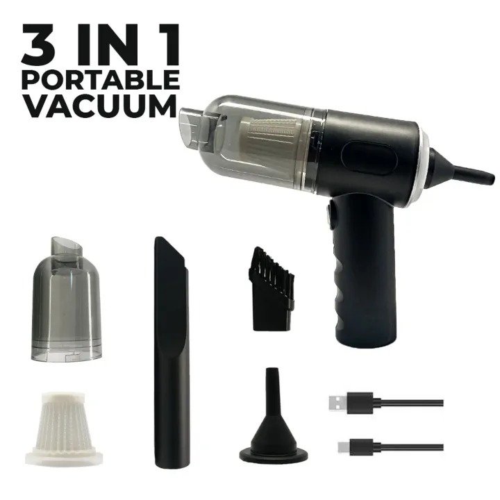 3-in-1 Portable Cordless Vacuum Cleaner – Compact Handheld Dust Cleaner with Removable Box
