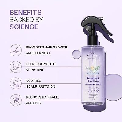 Bare Anatomy Rosemary & Rice Water Hair Growth Spray – 200ml | Strengthen & Thicken Hair | Made In India - Image 2