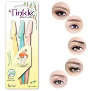 Pack of 3 - Tinkle Eyebrow Razor Easily Remove Hair For Women - Personal Grooming Tool Designed For Facial Hair Removal And Smooth Skin Maintenance Routine