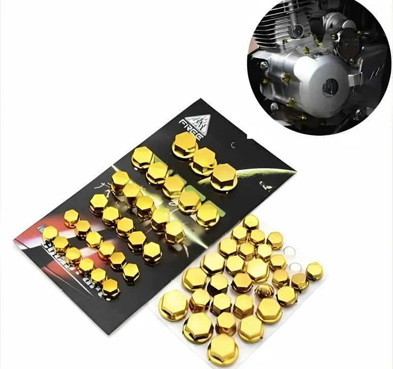 Bike Motorcycle Fancy Nut Bolt Cover – Universal Fit (Plastic, Random-Color) - Image 2