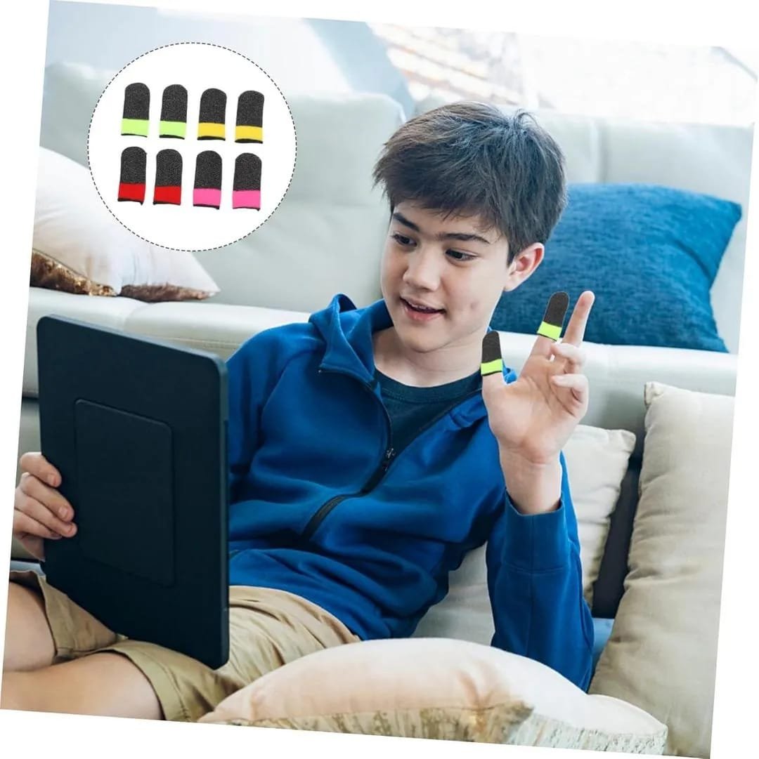 Double Color Gaming Thumb Sleeves Pair – Anti-Sweat Touch Control Finger Gloves for Mobile Gamers - Image 2