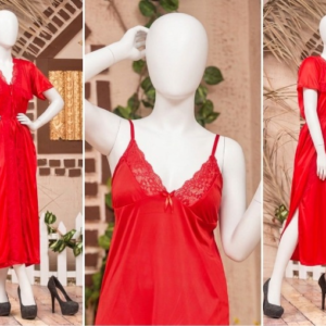 2 PCs Silk Splendor Satin Nightwear Set – Elegant & Comfortable Sleepwear SKU R-003 Free Size
