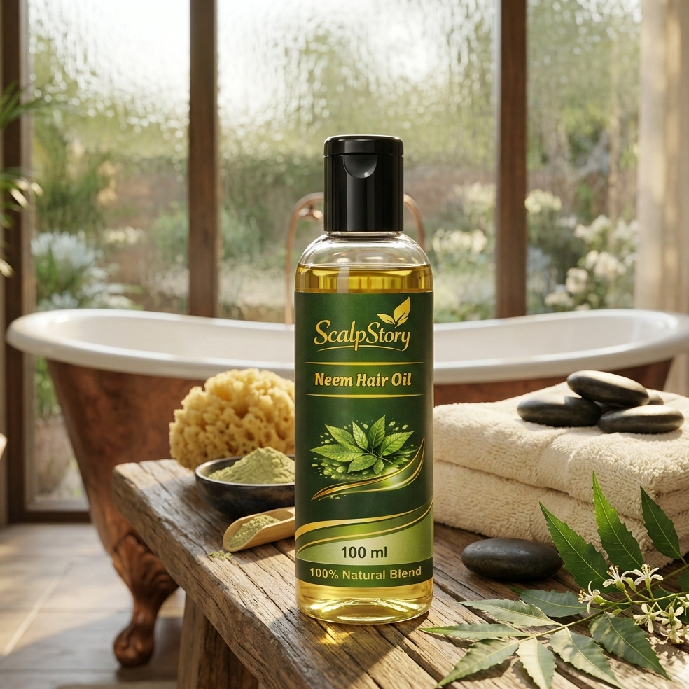 Neem Hair Oil | Herbal Anti-Dandruff Formula | Healthy Scalp & Strong Roots | Natural Shine | 100ml - Image 2