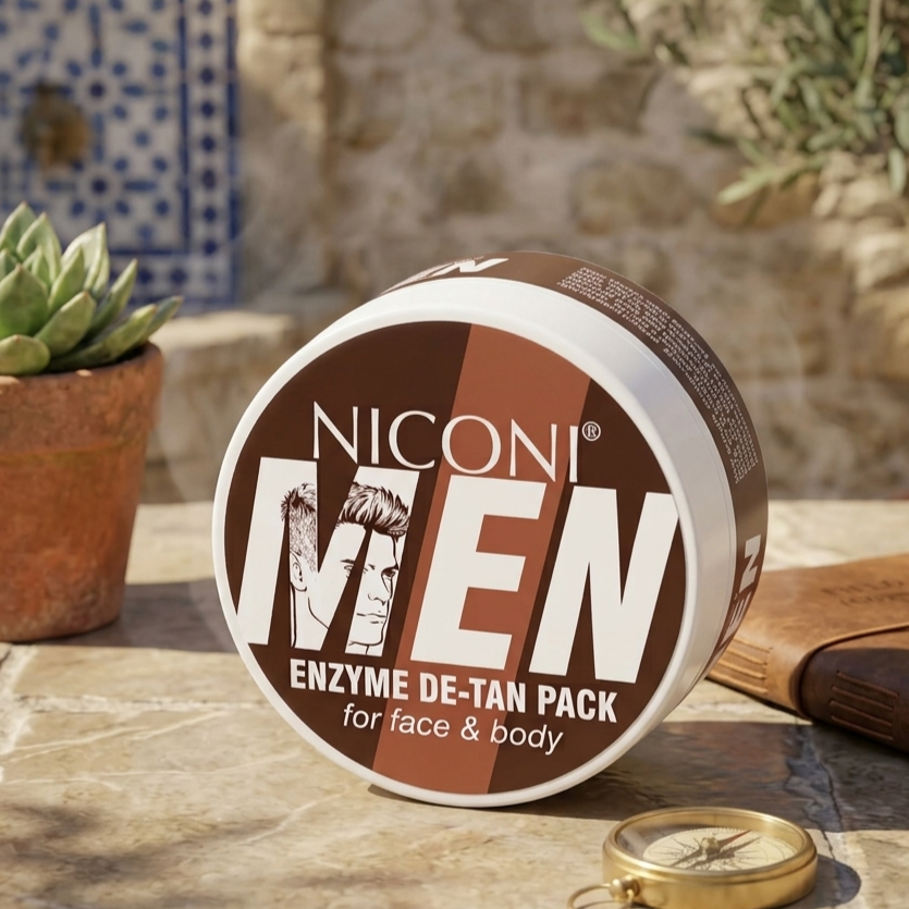 Niconi Men Enzyme De-Tan Pack - Advanced Skincare Facial Pack For Tan Removal Brightening Deep Cleansing And Smooth Refreshing Men Skin Tone - 100g - Image 3