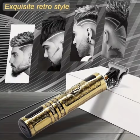 Metal Body Vintage T9 Hair Trimmer for Men – Professional USB Rechargeable Beard & Hair Cutting Machine | Precision Shaver with Powerful Motor - Image 5