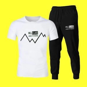 Black Trendy Markhor Printed Track Suit for Men & Boys | Soft & Comfortable Summer Wear | Lightweight Breathable Fabric