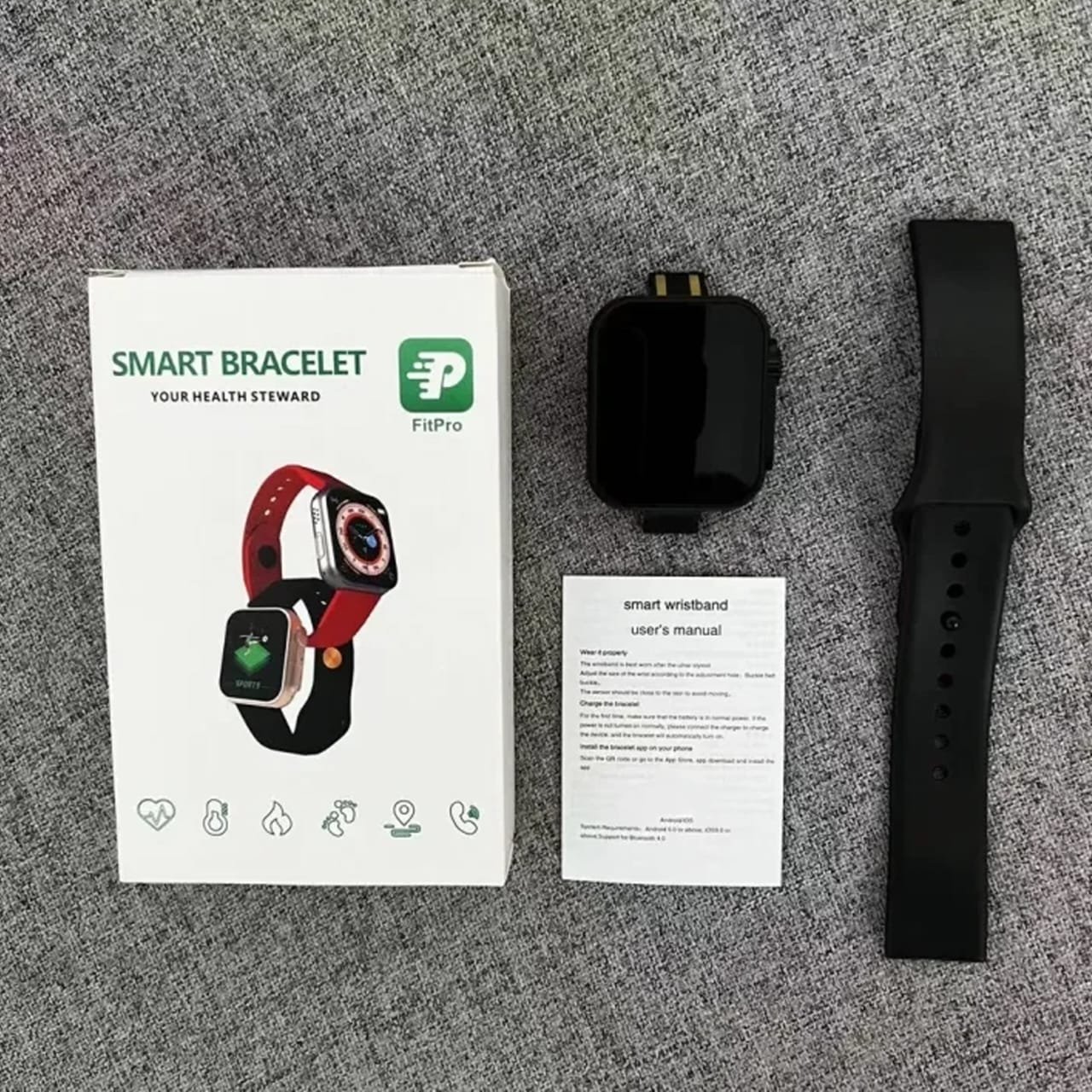 D20 Ultra Fitness Smart Bracelet Watch – Bluetooth Heart Rate & Blood Pressure Monitor (Black) - Image 3