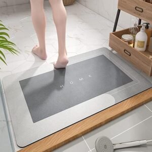 Super Absorbent, Quick-Drying Thin Bath Mat – Non-Slip, Stain-Resistant Bathroom Rug for Bathroom, Kitchen, Living Room – Easy to Clean - Door Mat, Anti-Slip Bath Mat Quick Drying Absorbent Mat for Home and Kitchen (Random Color)