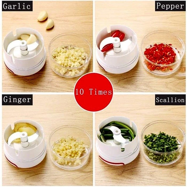 Mini Food Chopper – Hand-Powered Meat Grinder, Mincer, Mixer & Blender for Fruits, Vegetables, Nuts, and Meat | Powerful & Portable Kitchen Tool - Image 2