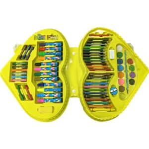 90 Pcs Heart Shape Colour Kit Painting Set For Kids With Colour Pencils Crayons And Art Accessories (Random Characters)