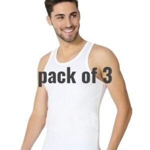 Pack of 3 White Men's Vest (Banyan) – Soft Cotton Sleeveless Undershirt for Daily Wear