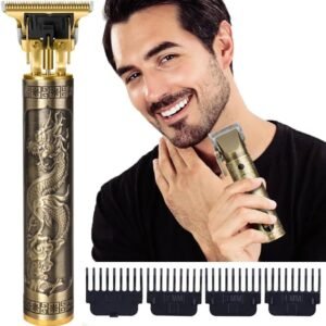 Metal Body Vintage T9 Hair Trimmer for Men – Professional USB Rechargeable Beard & Hair Cutting Machine | Precision Shaver with Powerful Motor