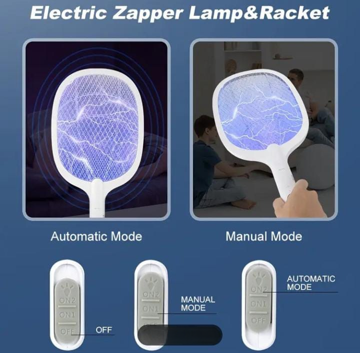 Rechargeable Mosquito Racket With Stand – Electric Insect Killer Bat For Indoor And Outdoor Use (Random Color) - Image 3