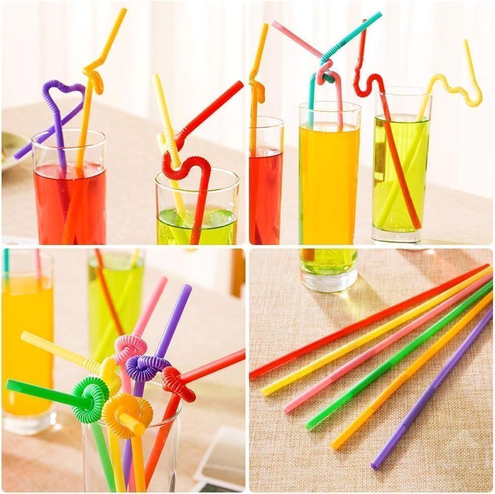Colorful Flexible Drinking Straws – 50 Pcs Disposable Bendy Plastic Straws – Mixed Colors for Parties, Birthdays, Weddings & Events - Image 2