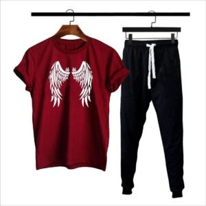 Premium Micro Men’s Tracksuit Angel Print – Comfortable Sportswear | Gym & Workout Suit