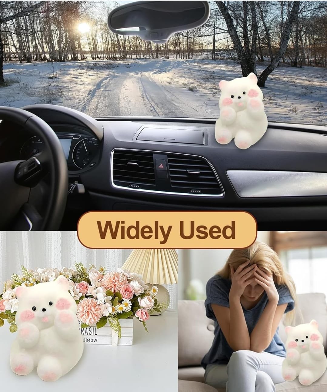 Squishy Stress Relief Funny Novelty Cute Animals Stress Relieving Fidget for Boys Girls Birthday Party Gifts Anxiety&Relaxation for Kids Teenage (White) - Image 3