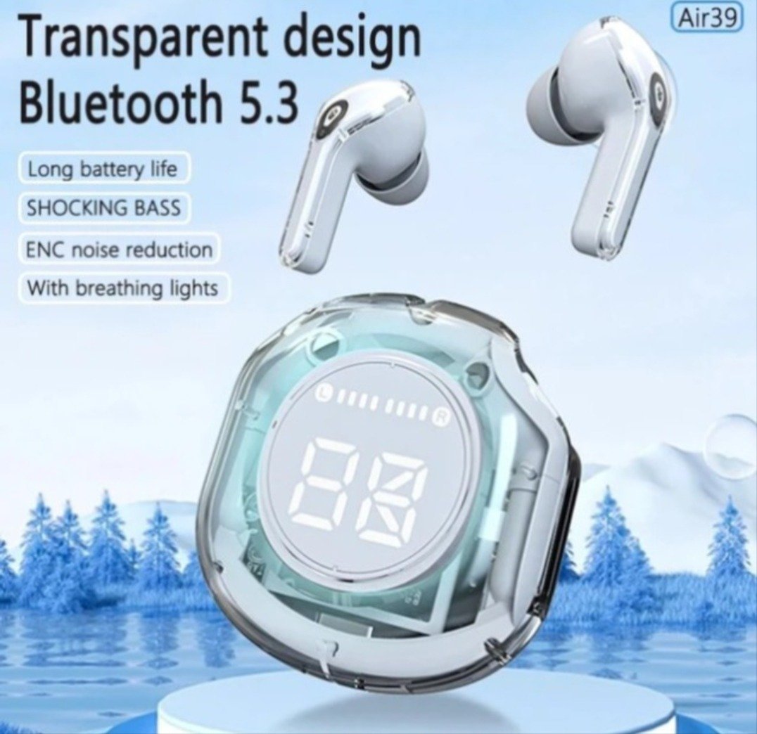 Air 39 Wireless Earbuds | Bluetooth 5.3 | Digital Display | Stereo Sound | Portable Charging Case | Random Color - Image 3
