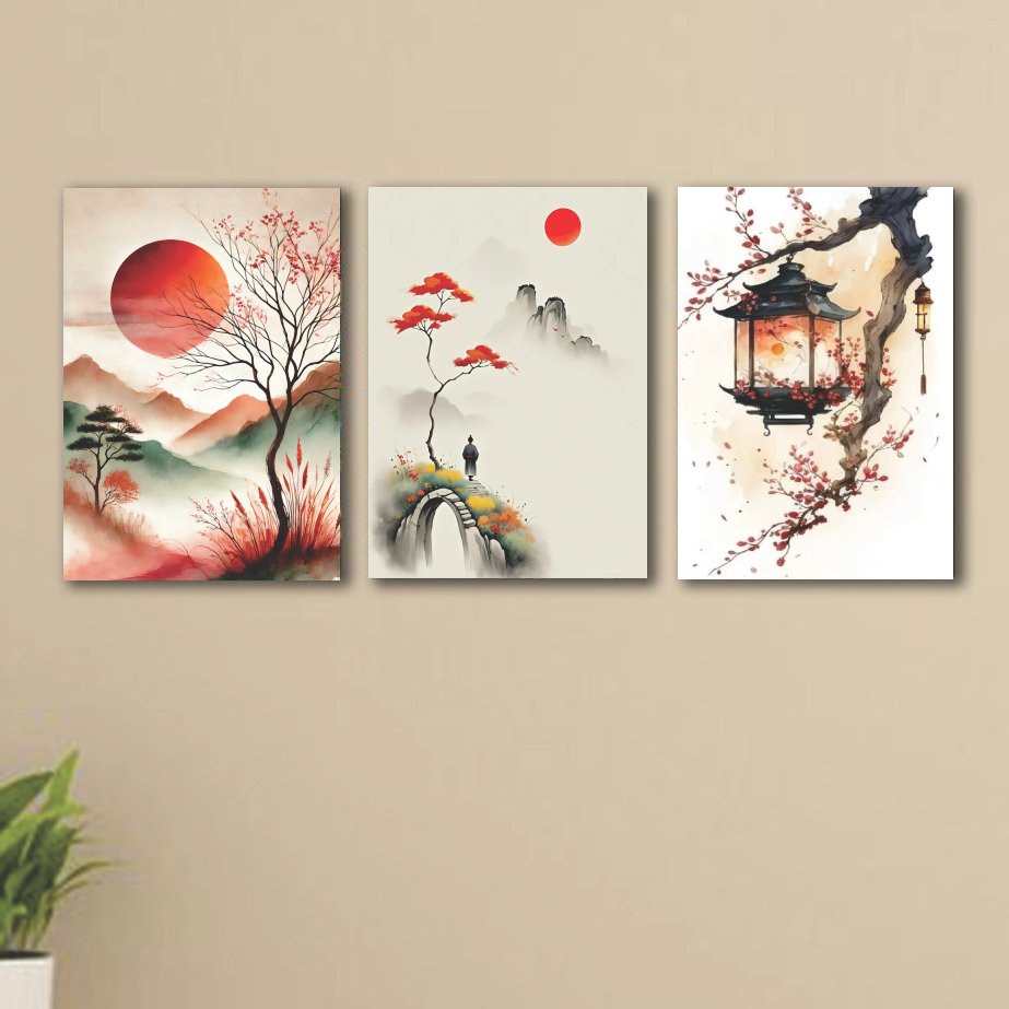 3pcs nature sticky phototile wall frames for home decor 8x11