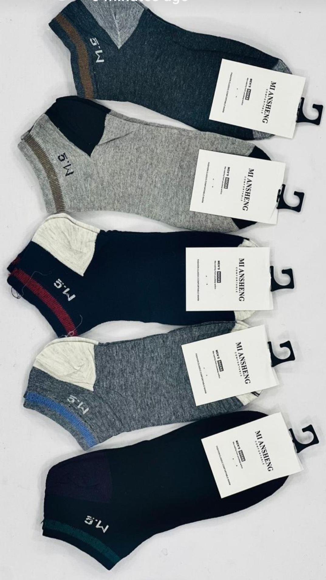 Pack Of 2 Pair Anklet Socks For Men – Soft, Breathable, And Stretchable Low-Cut Socks For Daily Comfort And Style (Random Design)