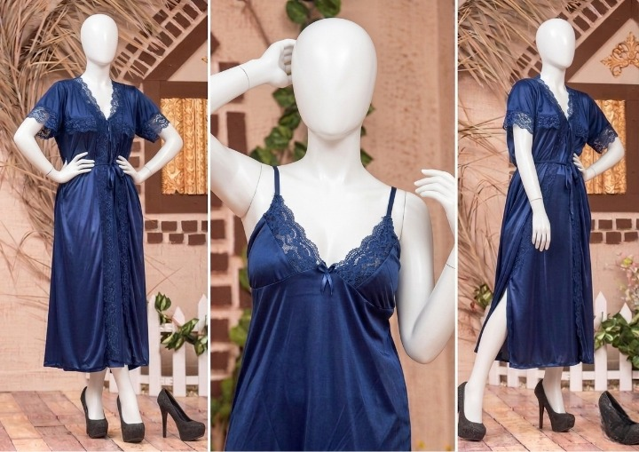 2 PCs Silk Splendor Satin Nightwear Set – Elegant & Comfortable Sleepwear SKU R-003 Free Size - Image 5