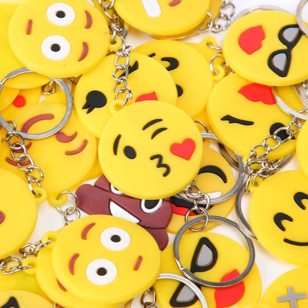Pack of 3 Assorted Round Emoji Reaction Keychains – Plastic Smiley Face Charms (Random Designs) - Image 5
