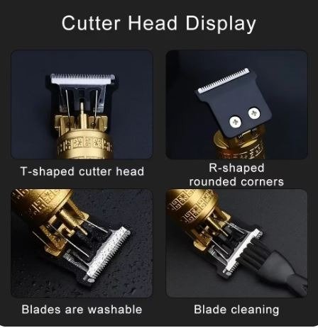 Metal Body Vintage T9 Hair Trimmer for Men – Professional USB Rechargeable Beard & Hair Cutting Machine | Precision Shaver with Powerful Motor - Image 3