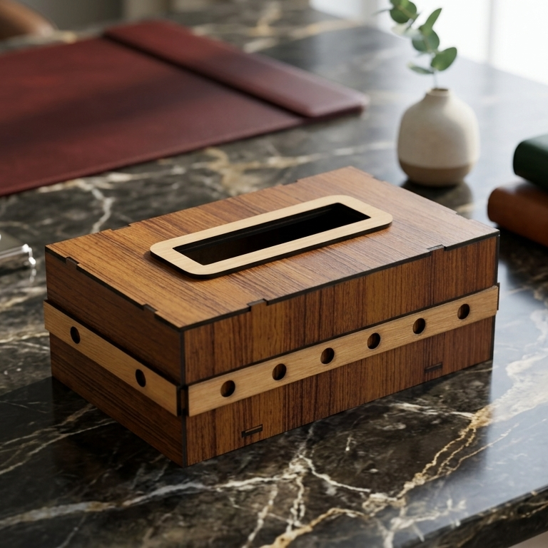 Premium Tissue Box Holder – Stylish & Durable Organizer for Home, Office & Car - Size:9.5/3.5h/5.5 - Image 2