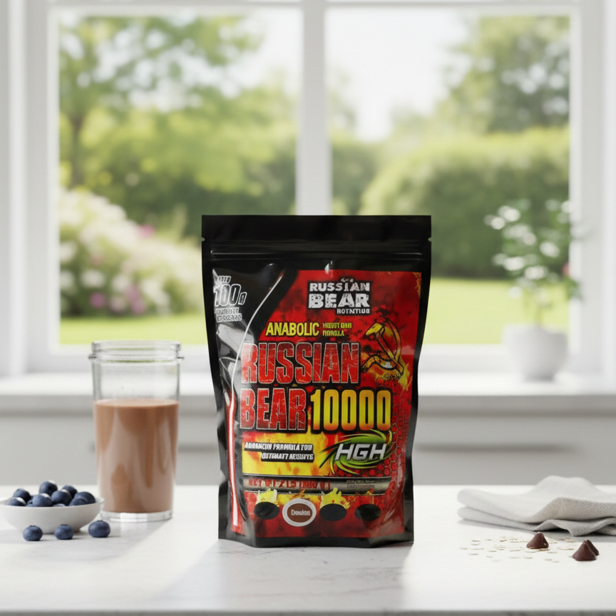 Russian Bear 10000 – Chocolate Anabolic Weight Gain Formula | High-Calorie Mass Gainer for Extreme Muscle - 2lbs Growth & Strength - Image 2