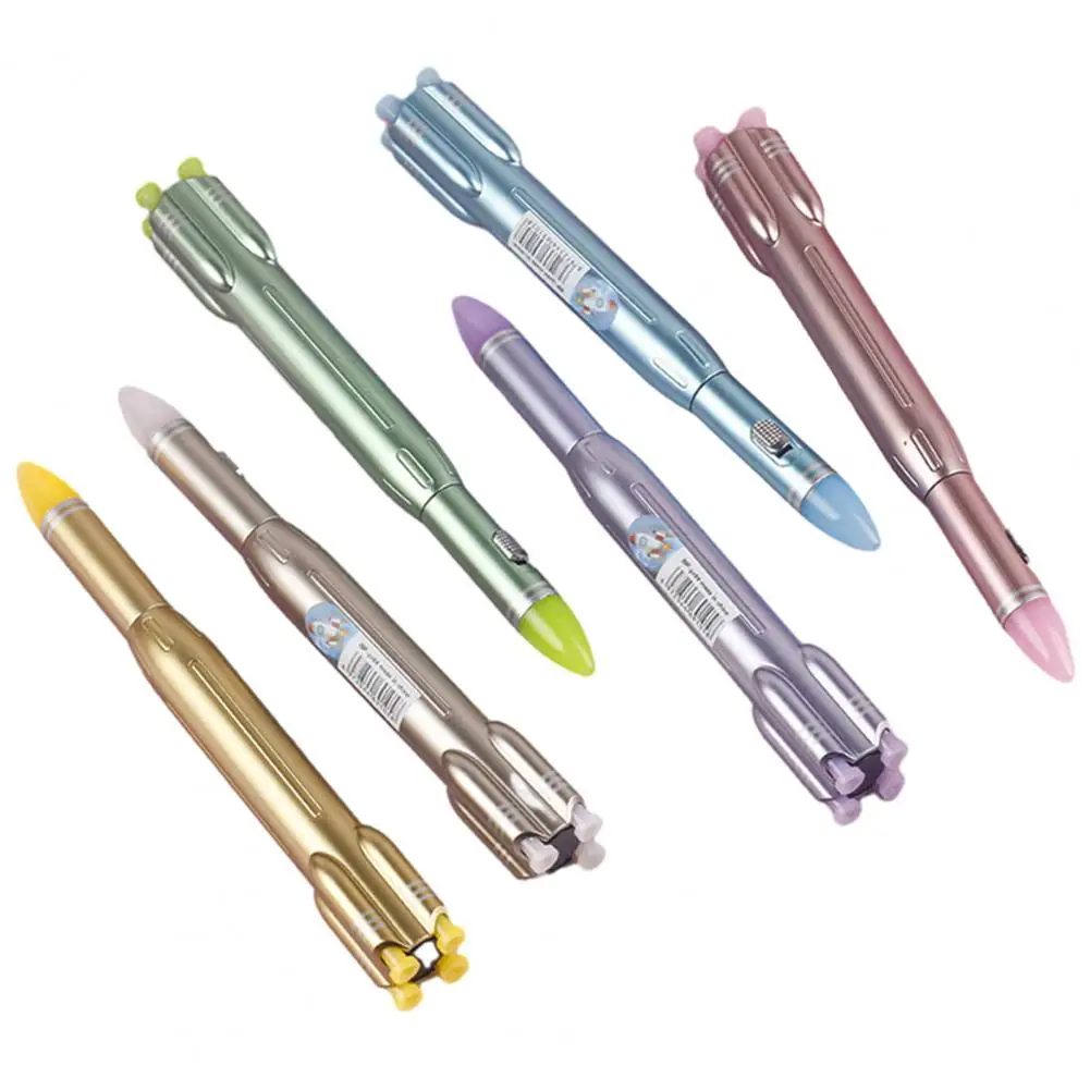 Rocket Shaped LED Gel Pen with Light-Up Tip (1 Piece – Random Metallic Color) - Image 3