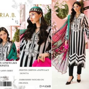 Unstitched Lawn Printed 3Pc With Ready To Wear Embroidered Dupatta And Organza Patches Premium Quality Fabric Elegant Practical Choice Casual Semi Formal