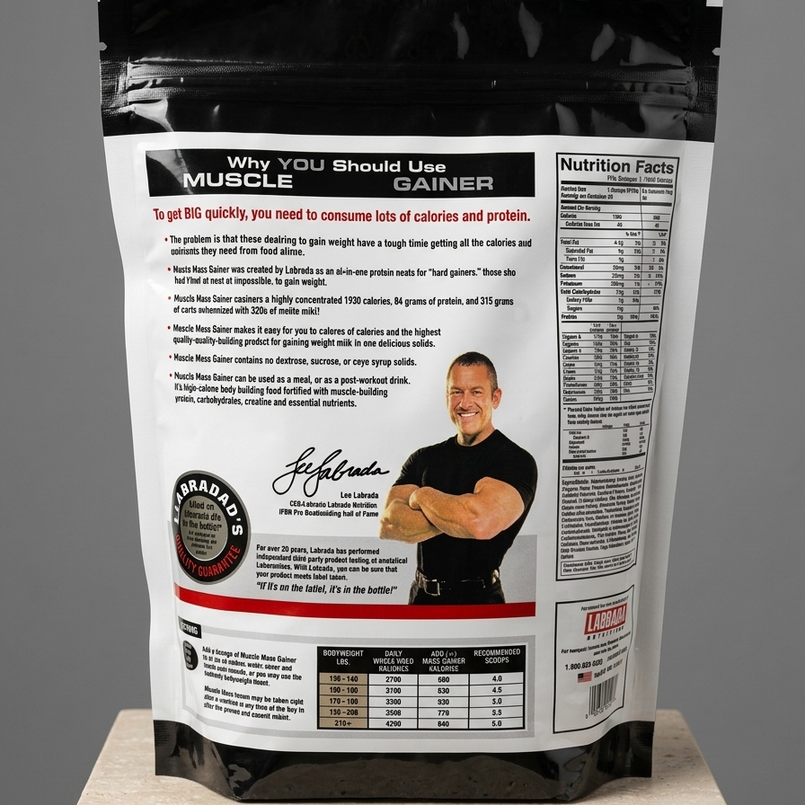 Labrada Nutrition Muscle Mass Gainer 2lbs Chocolate Flavor High-Calorie Weight & Muscle Gain Powder - Image 2