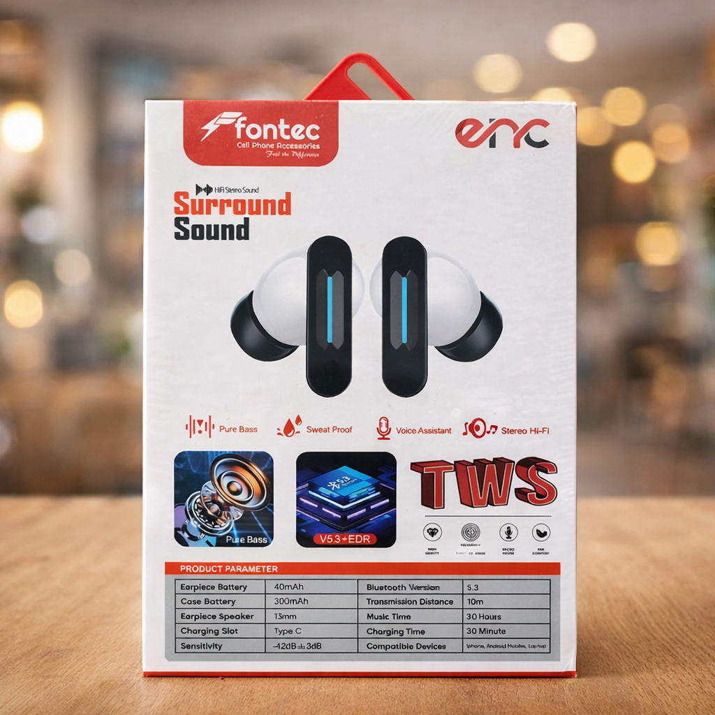Fontec Winner True Wireless Earbuds – Bluetooth 5.3 Gaming Airbuds with ENC Noise Reduction, RGB Light & Up to 30 Hours Playtime (White) - Image 2